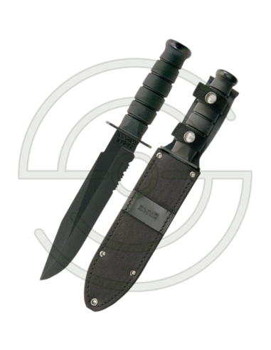KA-BAR BLACK FIGHTER MIXTE - LAME 203MM - MANCHE KRATON - ETUI CUIR/CORDURA | SHOOTINGSHOP ARMURERIE MODERNE