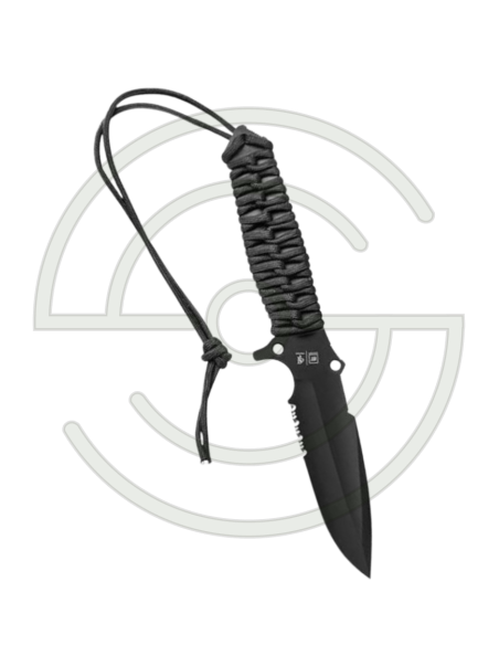 MARAUDEUR PARACORD 550 MIXTE - NOIR - LAME 113MM - MANCHE PARACORDE - ETUI KYDEX | SHOOTINGSHOP ARMURERIE MODERNE