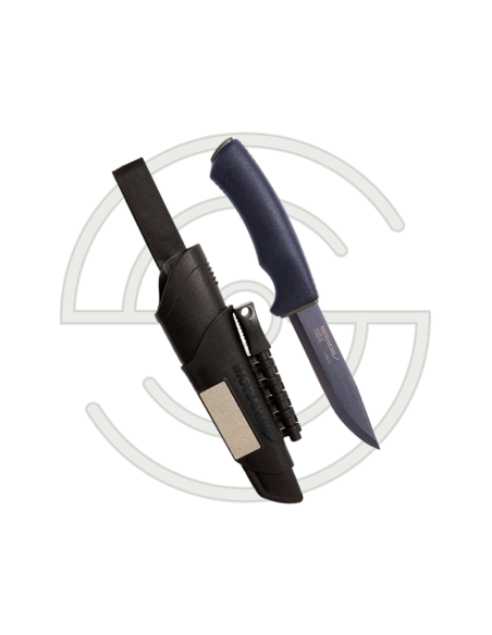 BUSHCRAFT SURVIVAL BLACK - LAME 109MM - MANCHE CAOUTCHOUC - ETUIS POLYMERE | SHOOTINGSHOP ARMURERIE MODERNE