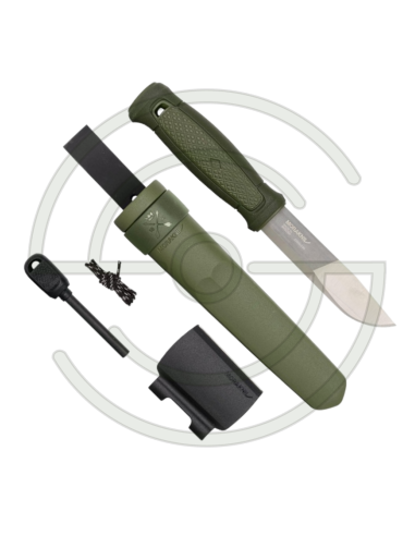 KANSBOL AVEC KIT DE SURVIE - VERT - LAME 109 MM - MANCHE TPE - ETUI POLYMERE | SHOOTINGSHOP ARMURERIE MODERNE