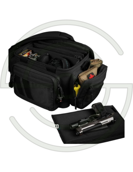 SAVIOR EQUIPMENT [SPECIALIST SERIES] HARD SIDE RANGE BAG, W/ 3X INDIVIDUAL PISTOL BAGS, ADJUSTABLE CENTER DIVIDER, GRIS | SHOOTI