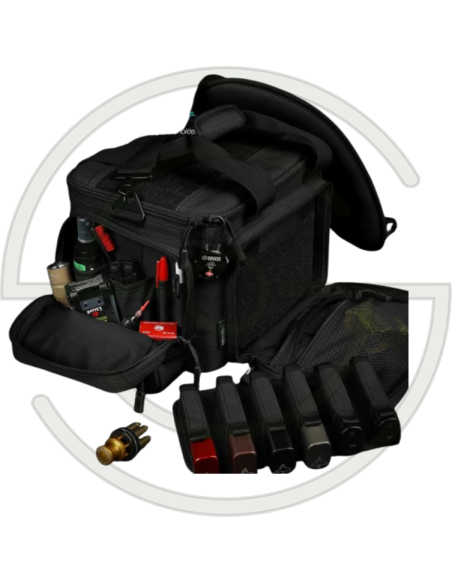 SAVIOR EQUIPMENT [SPECIALIST SERIES] HARD SIDE RANGE BAG, W/ 3X INDIVIDUAL PISTOL BAGS, ADJUSTABLE CENTER DIVIDER, GRIS | SHOOTI