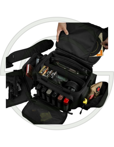 SAVIOR EQUIPMENT [SPECIALIST SERIES] HARD SIDE RANGE BAG, W/ 3X INDIVIDUAL PISTOL BAGS, ADJUSTABLE CENTER DIVIDER, GRIS | SHOOTI