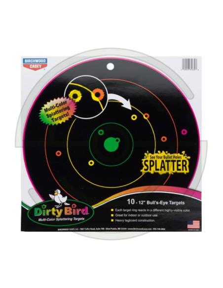 CIBLE DIRTY BIRDS MULTICOLORES 20CM X20 | SHOOTINGSHOP ARMURERIE MODERNE