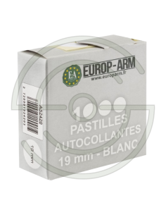 PASTILLES AUTOCOLLANTES DIAM. BLANCHES 19 MM | SHOOTINGSHOP ARMURERIE MODERNE