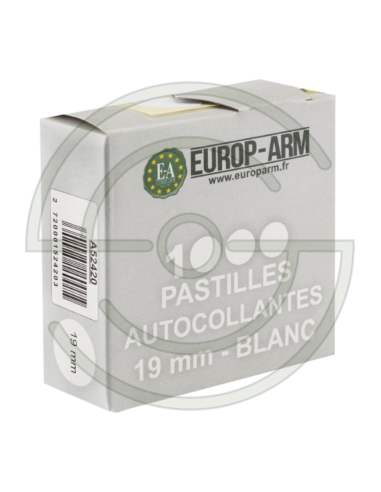PASTILLES AUTOCOLLANTES DIAM. BLANCHES 19 MM | SHOOTINGSHOP ARMURERIE MODERNE