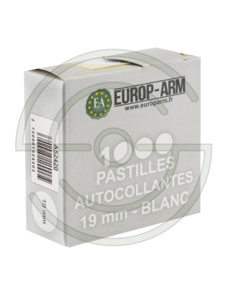 PASTILLES AUTOCOLLANTES DIAM. BLANCHES 19 MM | SHOOTINGSHOP ARMURERIE MODERNE