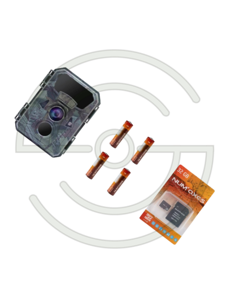 PACK PIEGE PHOTOGRAPHIQUE PIE1066 + 4 PILES AA LR6 + CARTE MEMOIRE 32 GB | SHOOTINGSHOP ARMURERIE MODERNE