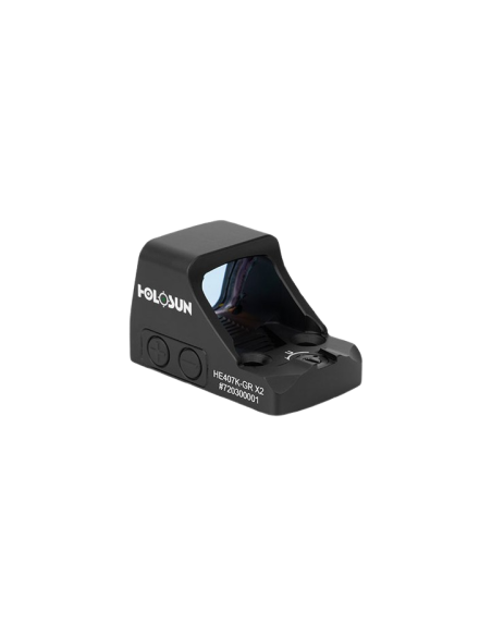 HOLOSUN REFLEX 407K X2 - RETICULE : DOT 6 MOA VERT - BOUTON +/- - SANS ADAPTATEUR | SHOOTINGSHOP ARMURERIE MODERNE