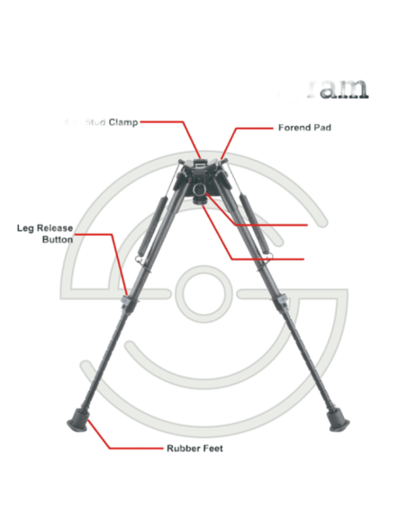 BIPIED 9-13.5 CARBON GRENADIERE RAIL WEAVER PIEDS RETRACTABLES | SHOOTINGSHOP ARMURERIE MODERNE