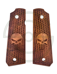 PLAQUETTES BOIS PT1911 NID D'ABEILLE PUNISHER | SHOOTINGSHOP ARMURERIE MODERNE
