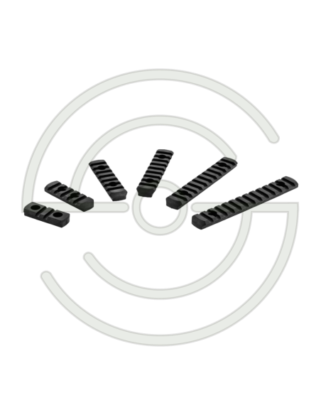 SET DE 6 RAILS PICATINNY EN POLYMERE COMPATIBLE M-LOK - NOIR | SHOOTINGSHOP ARMURERIE MODERNE