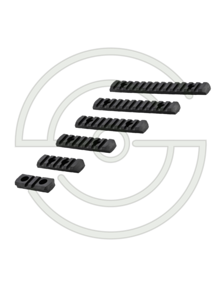 SET DE 6 RAILS PICATINNY EN POLYMERE COMPATIBLE M-LOK - NOIR | SHOOTINGSHOP ARMURERIE MODERNE