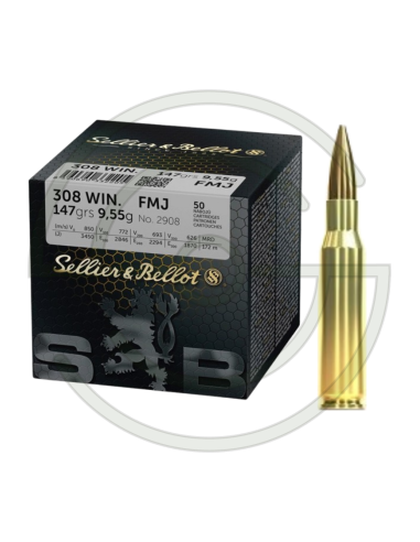 Cartouches Cal 308 WIN - 147GR FMJ x50 | SHOOTINGSHOP ARMURERIE MODERNE