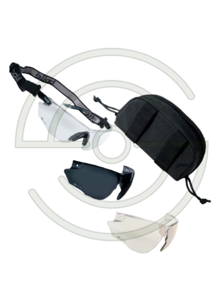 LUNETTES BOLLE COMBAT NOIRE - ECRANS INCOLORE/FUME/CSP - PLATINUM | SHOOTINGSHOP ARMURERIE MODERNE