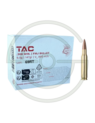 CARTOUCHES TAC CAL 308 WIN SPECIAL TIR SPORTIF - 147GR X20 | SHOOTINGSHOP ARMURERIE MODERNE