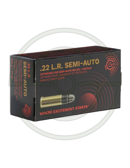 CART. GECO SEMI-AUTO CAL. .22 LR LRN 40GR BTE DE 50 | SHOOTINGSHOP ARMURERIE MODERNE