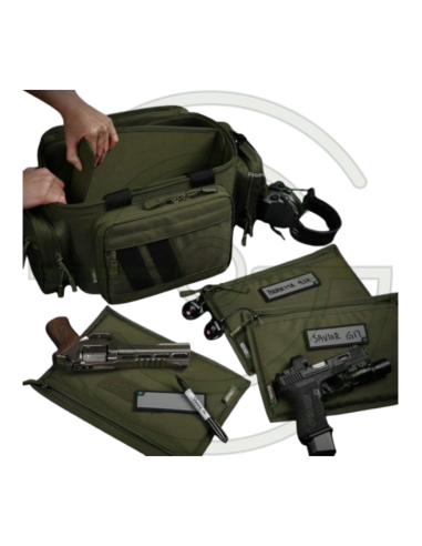 SAVIOR EQUIPMENT [SPECIALIST SERIES] HARD SIDE RANGE BAG, W/ 3X INDIVIDUAL PISTOL BAGS, ADJUSTABLE CENTER DIVIDER | SHOOTINGSHOP