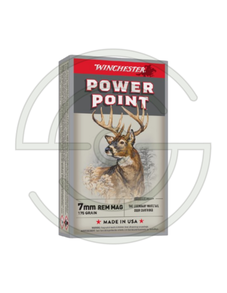 CARTOUCHES POWER POINT CAL 7 REM MAG - 175GR X20 | SHOOTINGSHOP ARMURERIE MODERNE