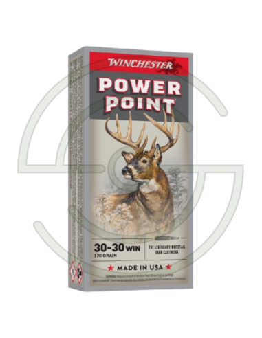CARTOUCHES PWER POINT CAL 30-30 WIN - 170 GR X20 | SHOOTINGSHOP ARMURERIE MODERNE