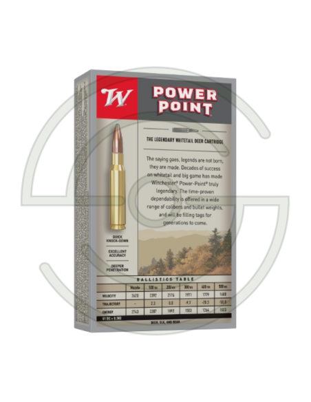 CARTOUCHES CAL 308 WIN POWER POINT - 180 GR X20 | SHOOTINGSHOP ARMURERIE MODERNE