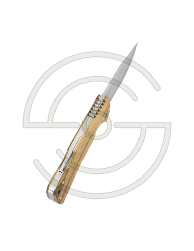 COUTEAU PLIANT - LAME 90MM - MANCHE BOIS DE ZEBRANO - ANNEAU POUR DRAGONNE | SHOOTINGSHOP ARMURERIE MODERNE