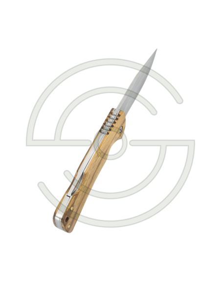 COUTEAU PLIANT - LAME 90MM - MANCHE BOIS DE ZEBRANO - ANNEAU POUR DRAGONNE | SHOOTINGSHOP ARMURERIE MODERNE