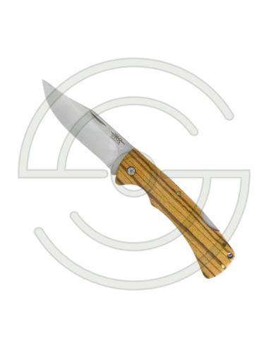 COUTEAU PLIANT - LAME 90MM - MANCHE BOIS DE ZEBRANO - ANNEAU POUR DRAGONNE | SHOOTINGSHOP ARMURERIE MODERNE