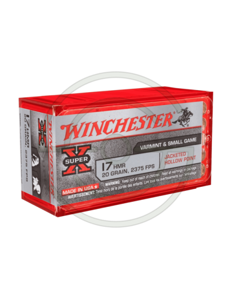 Cartouches Winchester Super‑X — Calibre .17 HMR Varmint‑JHP x50 | Armurerie Moderne Shooting Shop